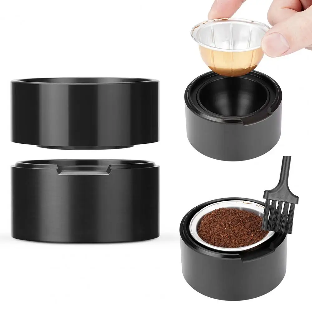 1 Set Coffee Capsule Shell Filler Kit Lid  Nespresso Vertuo Pods Tamp Press Vertuo Capsules Holder And Brush Powder Filler Set