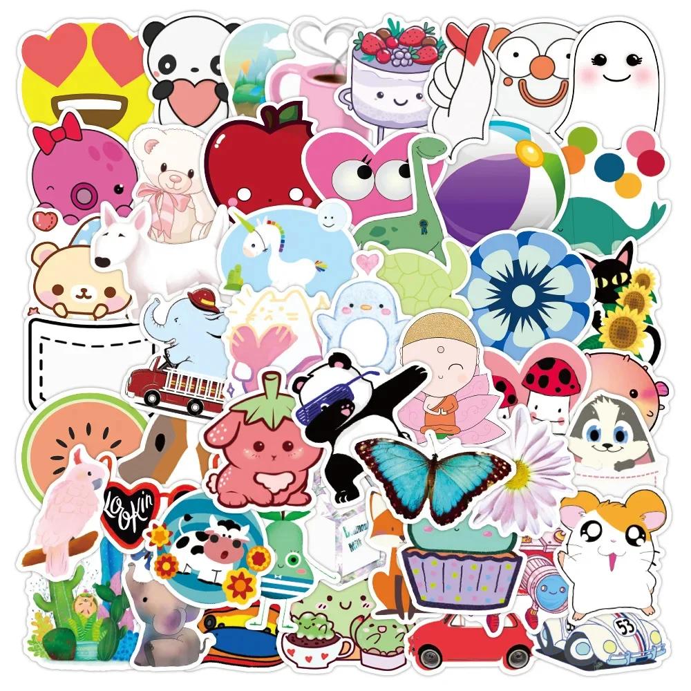 10/30/50PCS Cartoon Fresh Stickers Series Creative Sunflower Graffiti Laptop Guitar Luggage Skateboard DIY Decoration Wholesale