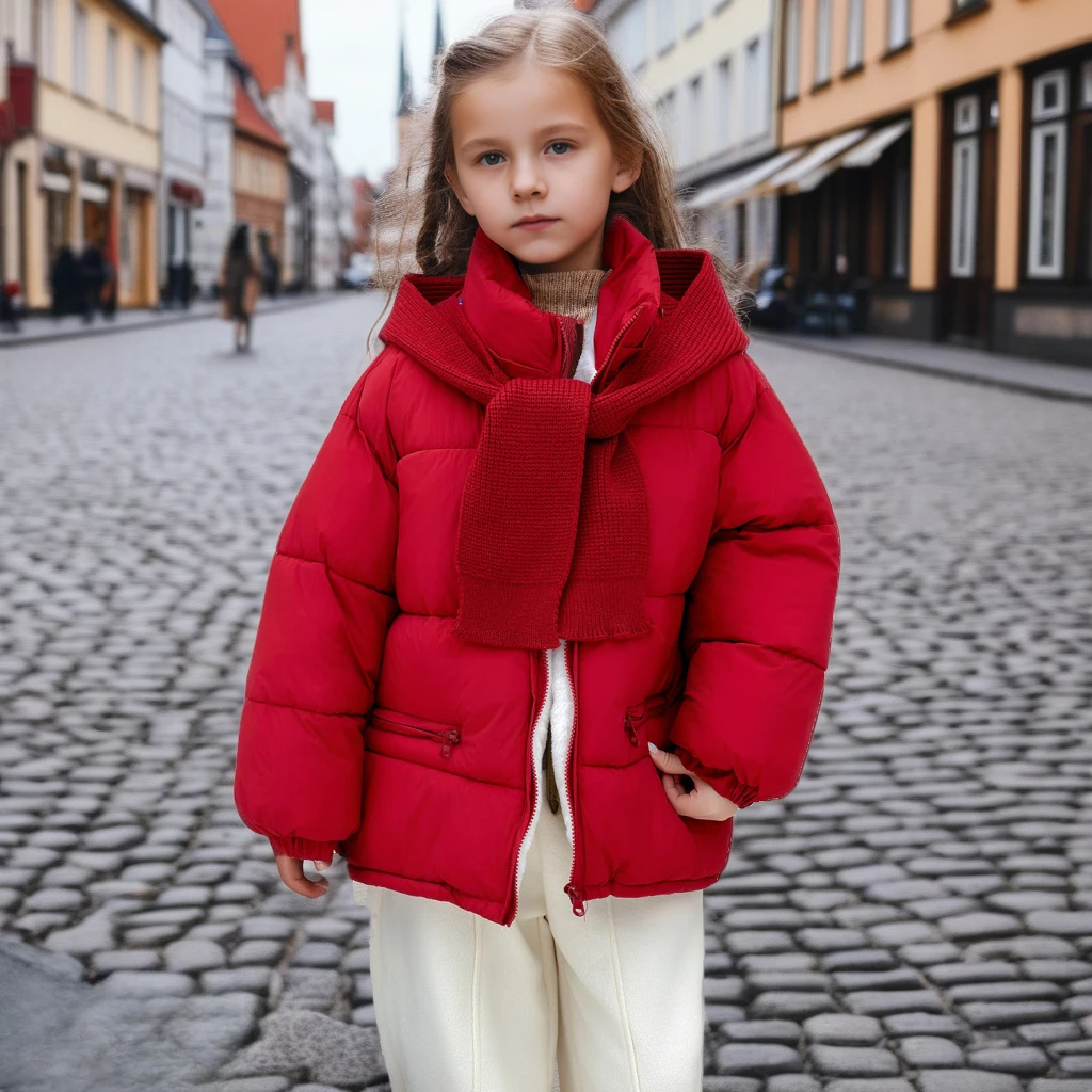 

Teens Girls Winter Outerwear Thick Hooded Jacket Casual Versatile School Kids Cotton Padding Coats Warm Girl Parkas 10 12 Years