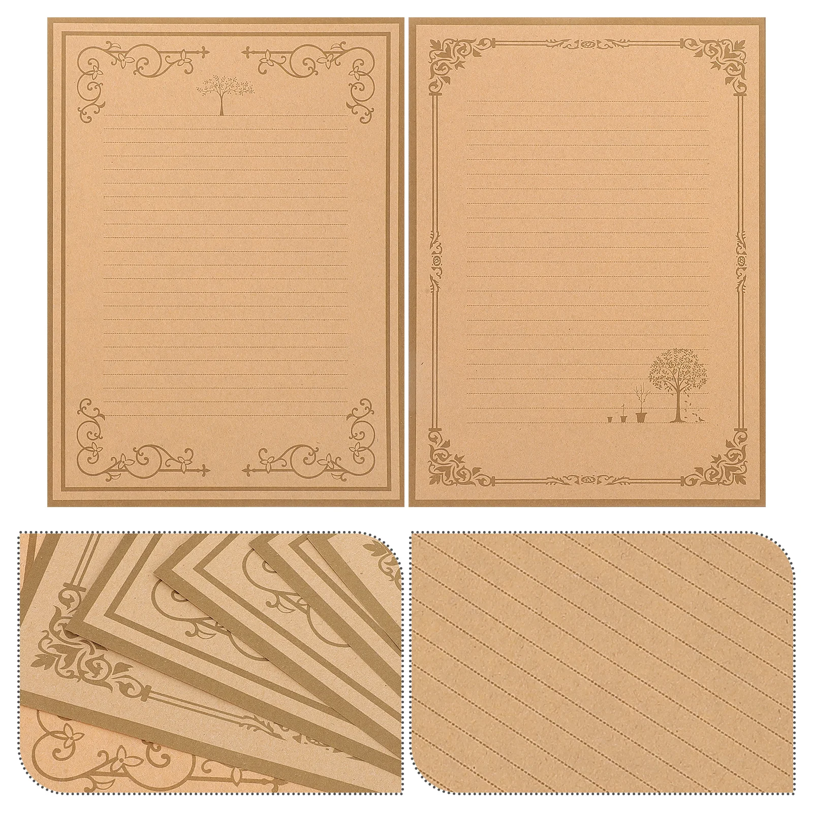 

80 Pcs Parchment Vintage Stationery Blank Letter Paper Rustic for Writing Letters