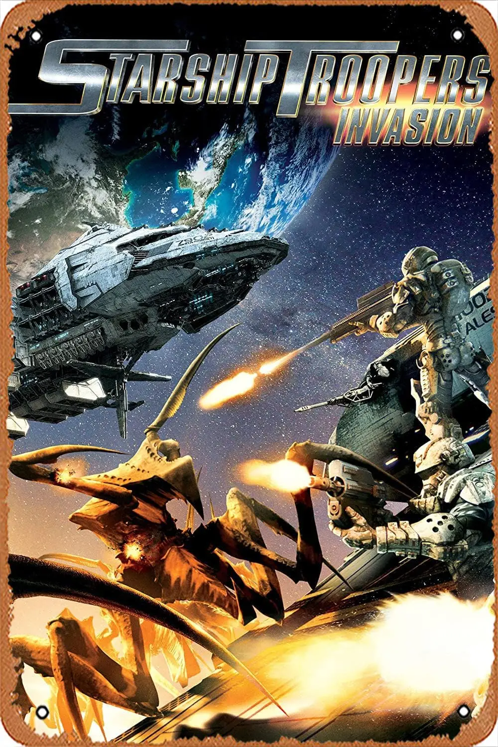 Movie Poster Classic Metal Sign Starship Troopers: Invasion (2012) Wall Art Decor Tin Sign-8x12inch sign