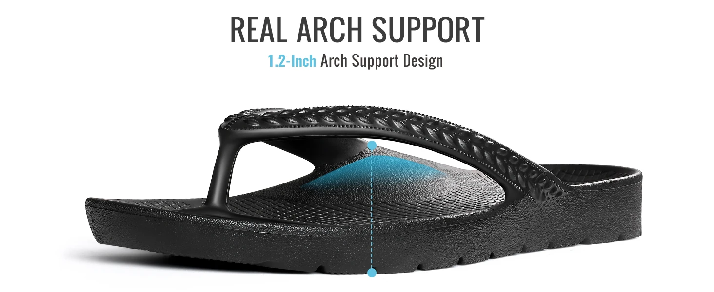 Shevalues Damen-Flip-Flops mit Fußgewölbestütze, bequeme, leichte orthopädische Sandalen für Plantarfasziitis, modische Strandpantoffeln – Detail 3