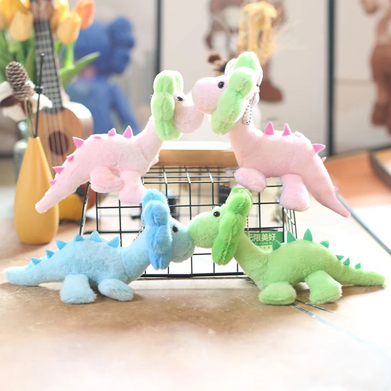 Porte-clés en peluche de petit dinosaure de dessin animé, jouet de beurre, pendentif doux, animaux en peluche, ornement de dinosaure, cadeau d'anniversaire