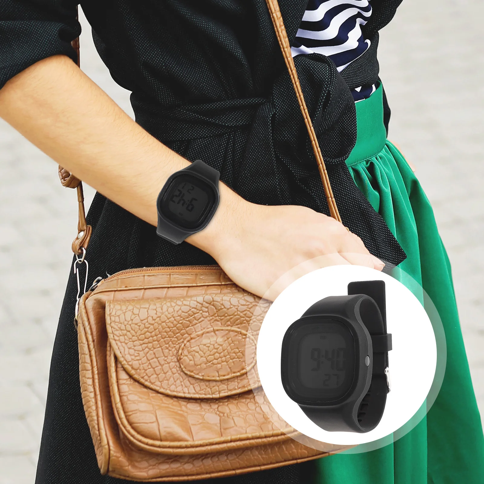 

Waterproof Colorful Digital Wristwatch 50 Meter Stopwatch Alarm Clock Backlight Silicone Watch Silicone Watch