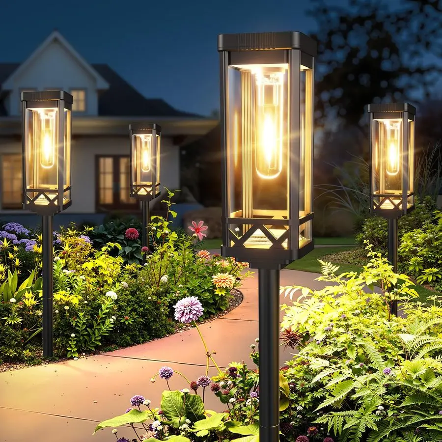 

Taller Solar Pathway Lights Outdoor, 8 Pack Upgraded Brighter Solar Garden Lights Solar Powered, Up To 15 Hours Outdoor Solar Li