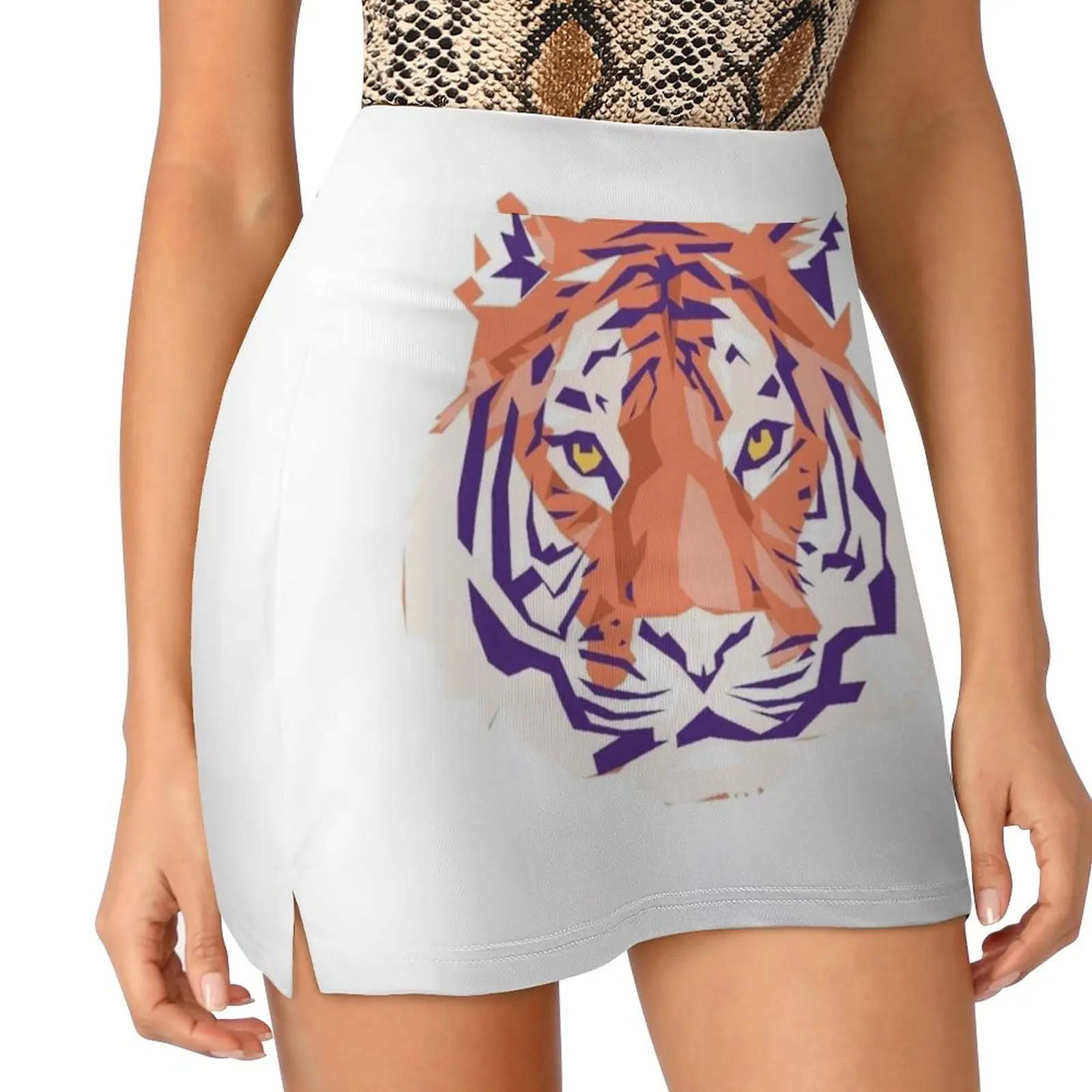 

Geometric Clemson Tiger Women's skirt Y2K Summer Clothes 2022 Kpop Style Trouser Skirt With Pocket Clemson Tiger Tigers College