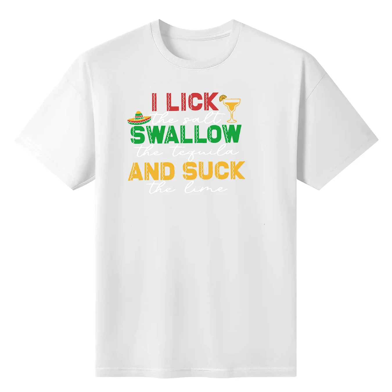 

I Lick The Salt I Swallow The Tequila Women Cinco De Mayo Printed T-shirt Drinking Crew Mexican Fiesta Cotton Tee Margarita Tops