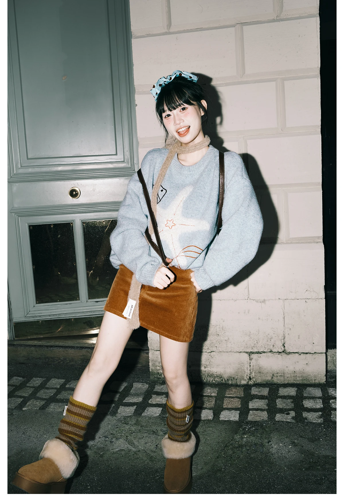 خريف شتاء جديد النمط الأمريكي العصرية نجم البحر التطريز سترة سوداء زوجين نمط فضفاض عادية أخضر رمادي محبوك سترة #6