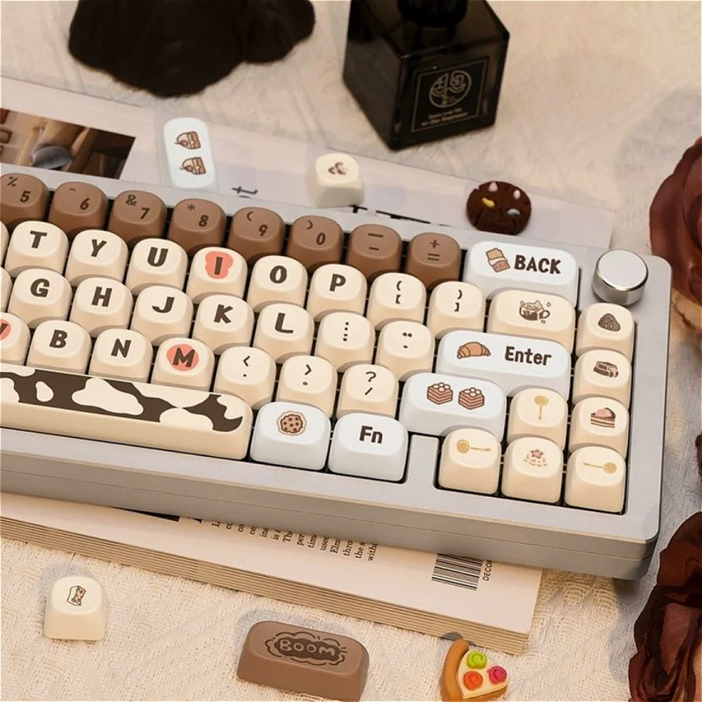 

Chocolate Coffee Keycap Set MOA PBT Thermosublimation Small Complete Set for 60/64/84/98/108 Mechanical Keyboard MX Switch