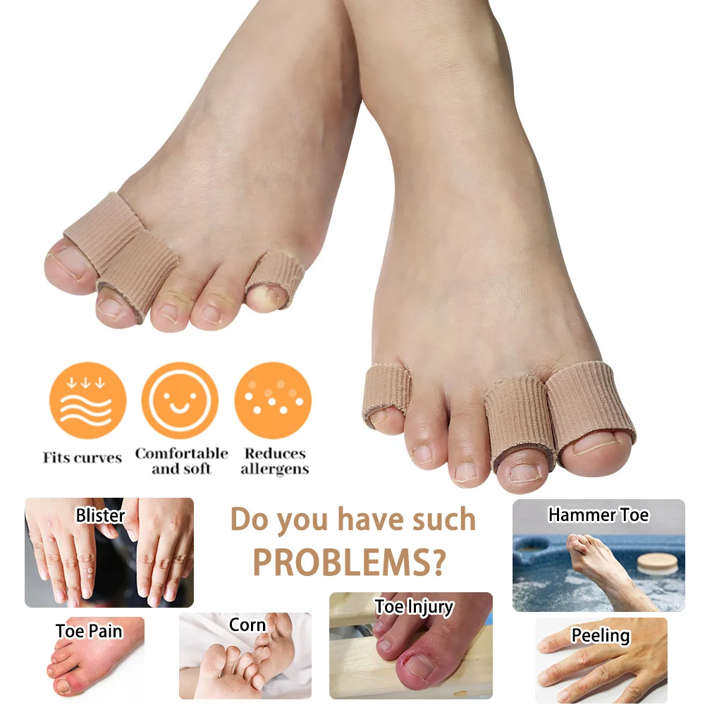 Pexmen 1/2/5Pcs Toe Protectors Toe Tubes Sleeves Soft Gel Toe Pads for Corns Blisters Callus Toes and Fingers Foot Care Tool