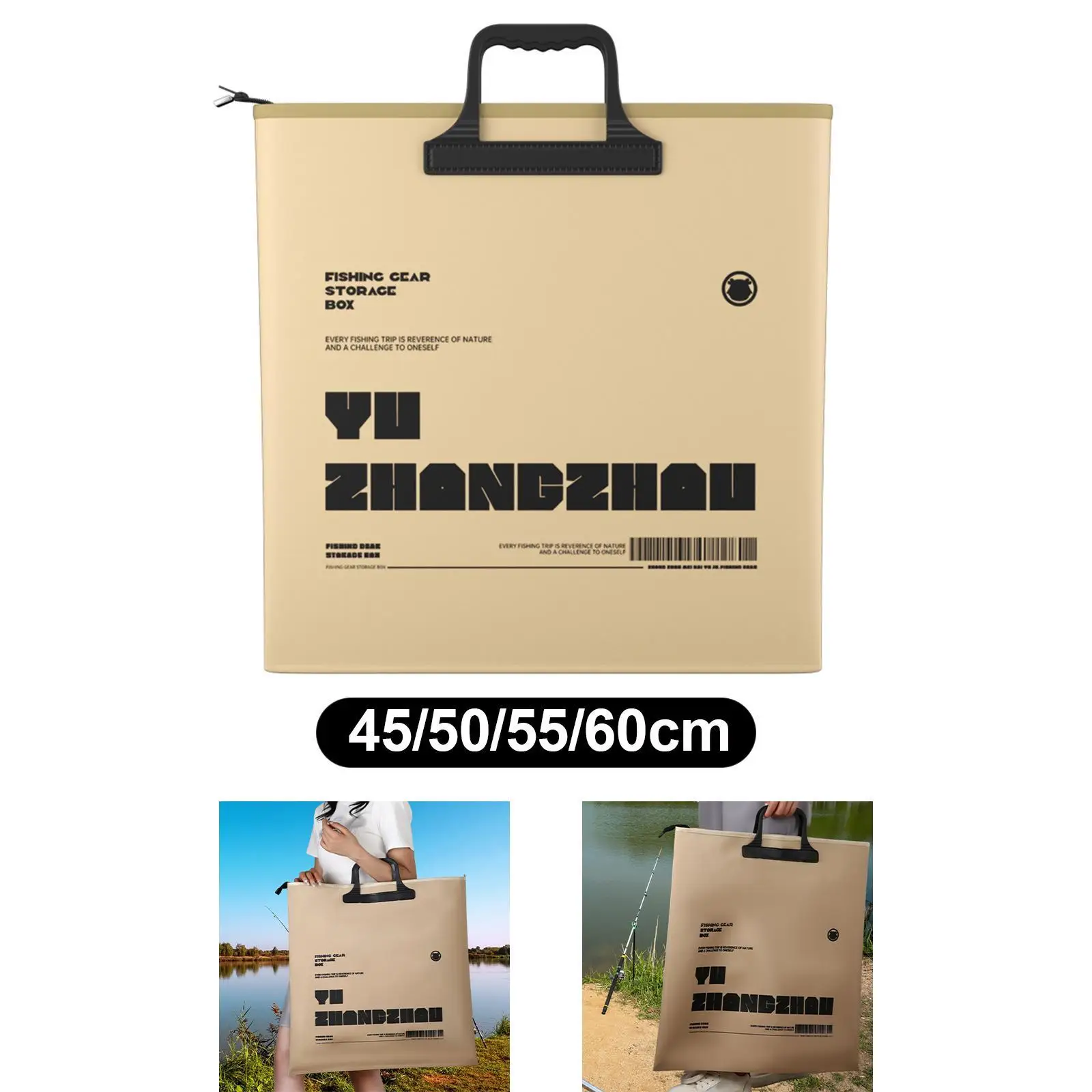 Fish Bag Reinforced Handle Thickened Multifunctional Fishing Equipment Heavy Duty Container Handbag Waterproof Leakproof