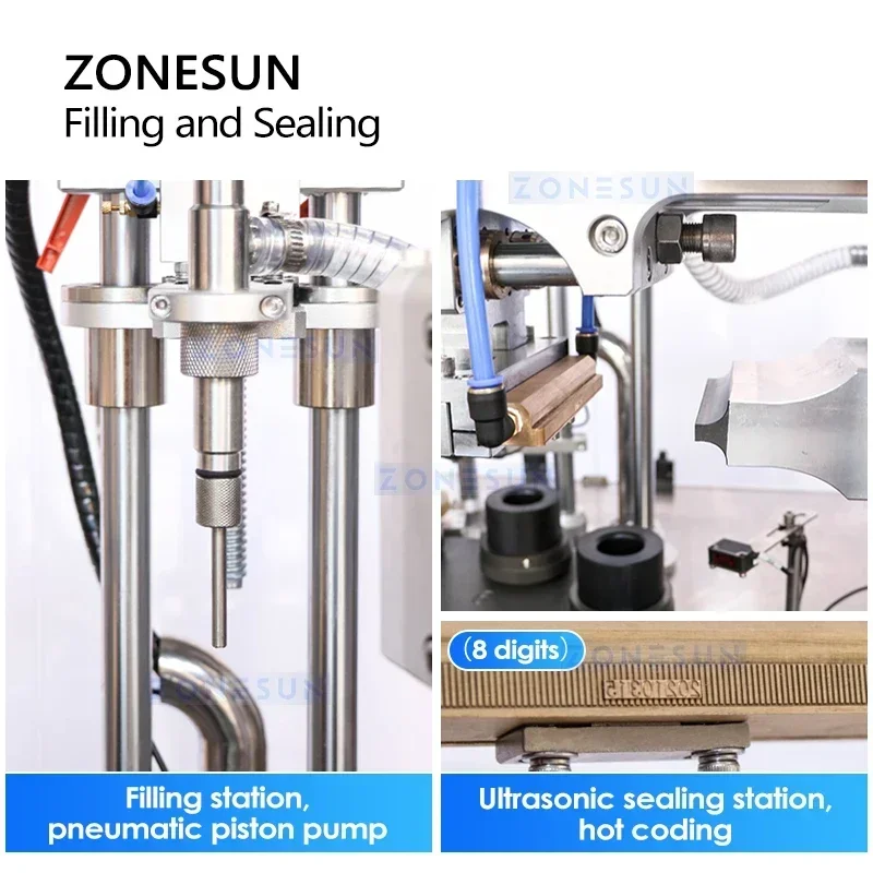 ZONESUN Автоматическая машина для наполнения пластиковых тюбиков, ультразвуковая запечатывающая кодирующая крем, зубная паста, упаковка косметических продуктов ZS-FS009U