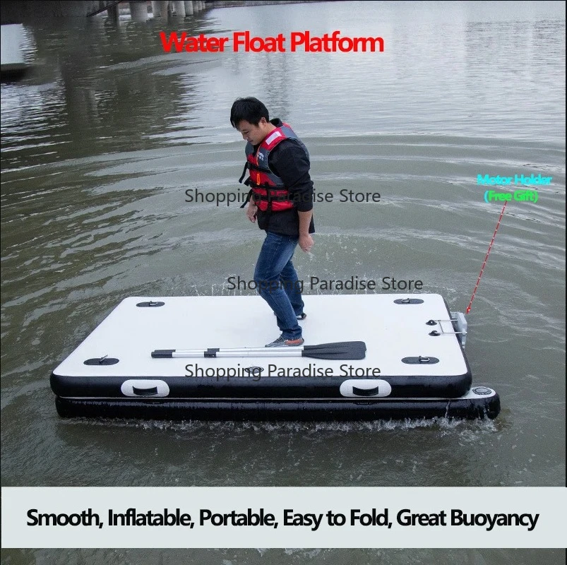 Fishing Floating Platform with Motor Holder Set Pontoon Boat Silent Water Carpet Folding Fishing Deck Mats New