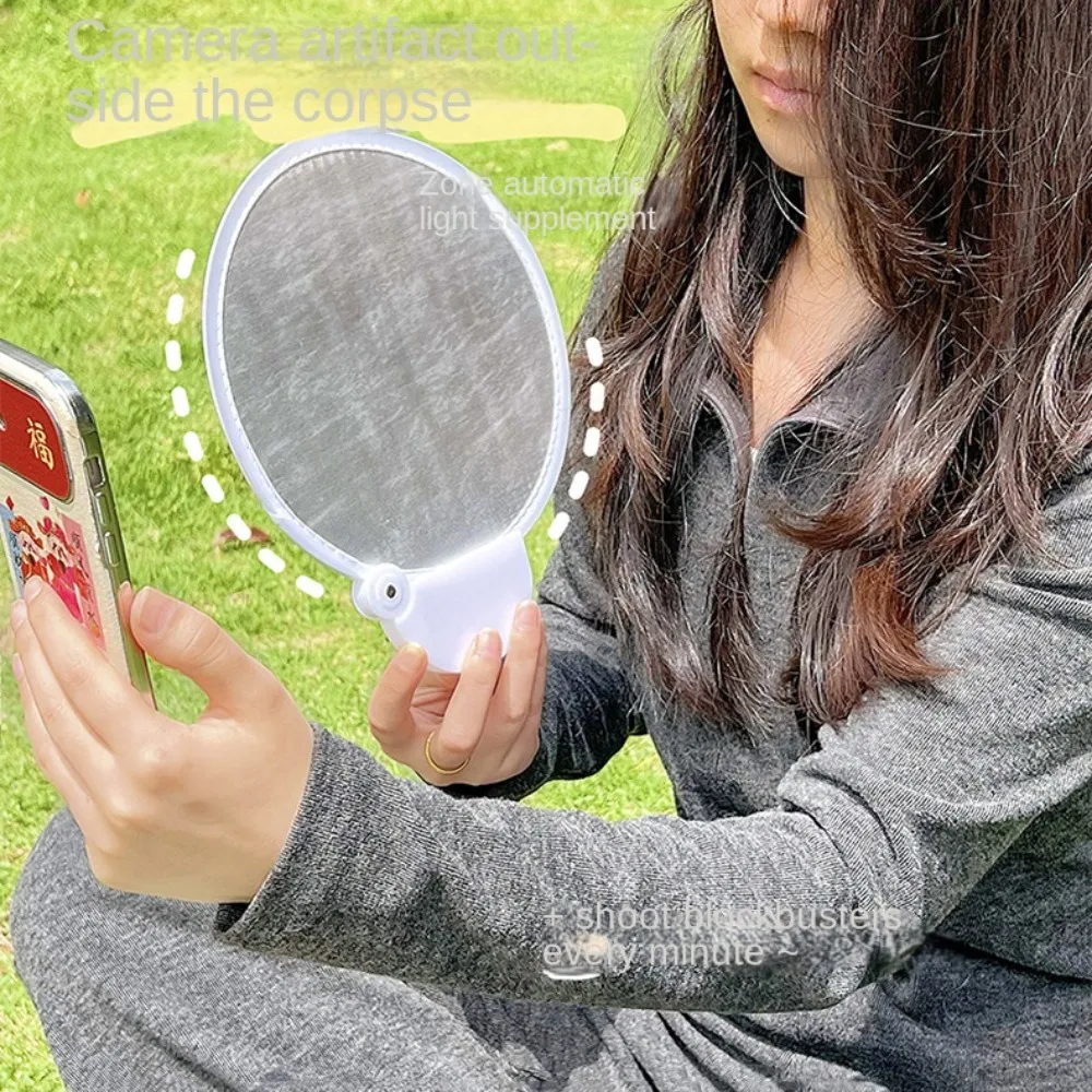 Foldable Cartoon Selfie Reflector Portable Dual Use Cartoon Reflector Folding Fan Cartoon Lightweight