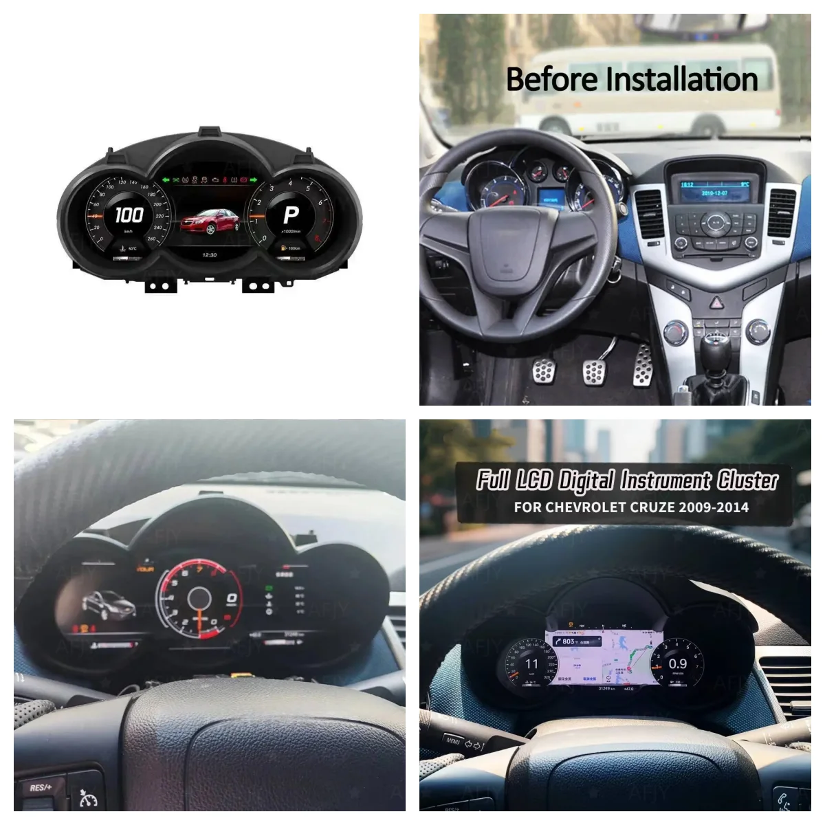 Digital LCD Instrument Panel For Chevrolet Cruze Lacetti Classic Lacett 2009-2014 Dashboard Cluster Cockpit Speedometer Carplay