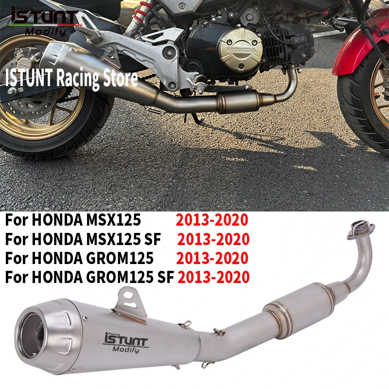 

For Honda MSX125 MSX125SF GROM 125 SF GROM125 2013 - 2020 Motorcycle Full Exhaust Escape Moto Front Link Pipe Muffler DB Killer