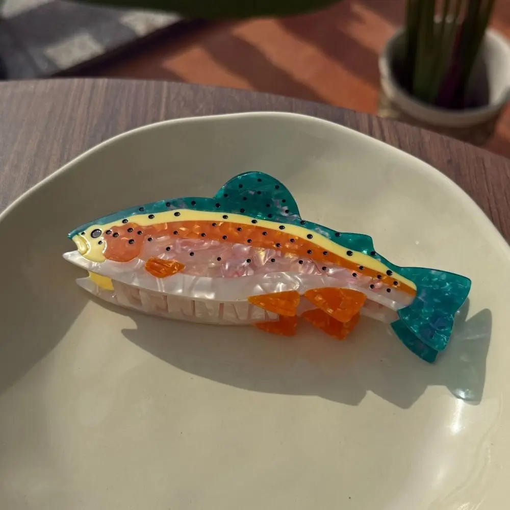 

Marine Organism Ocean Sardine Hair Clip Hairpin Geometry Large Hair Claw Hair Accessories Shark Clip Acetate Grab Clip Vacation