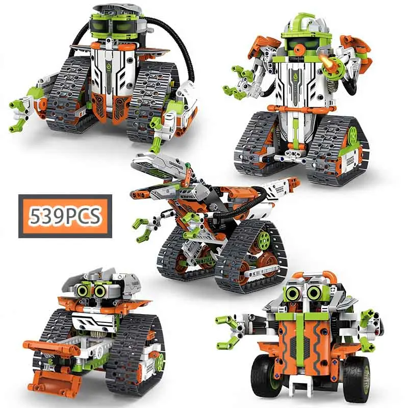 

Конструктор MOC 539 деталей, 5 в 1: креативный электрический радиоуправляемый робот-машина «Отряд спасателей Джедаев», динозавр, развивающая игрушка-головоломка для детей, подарок