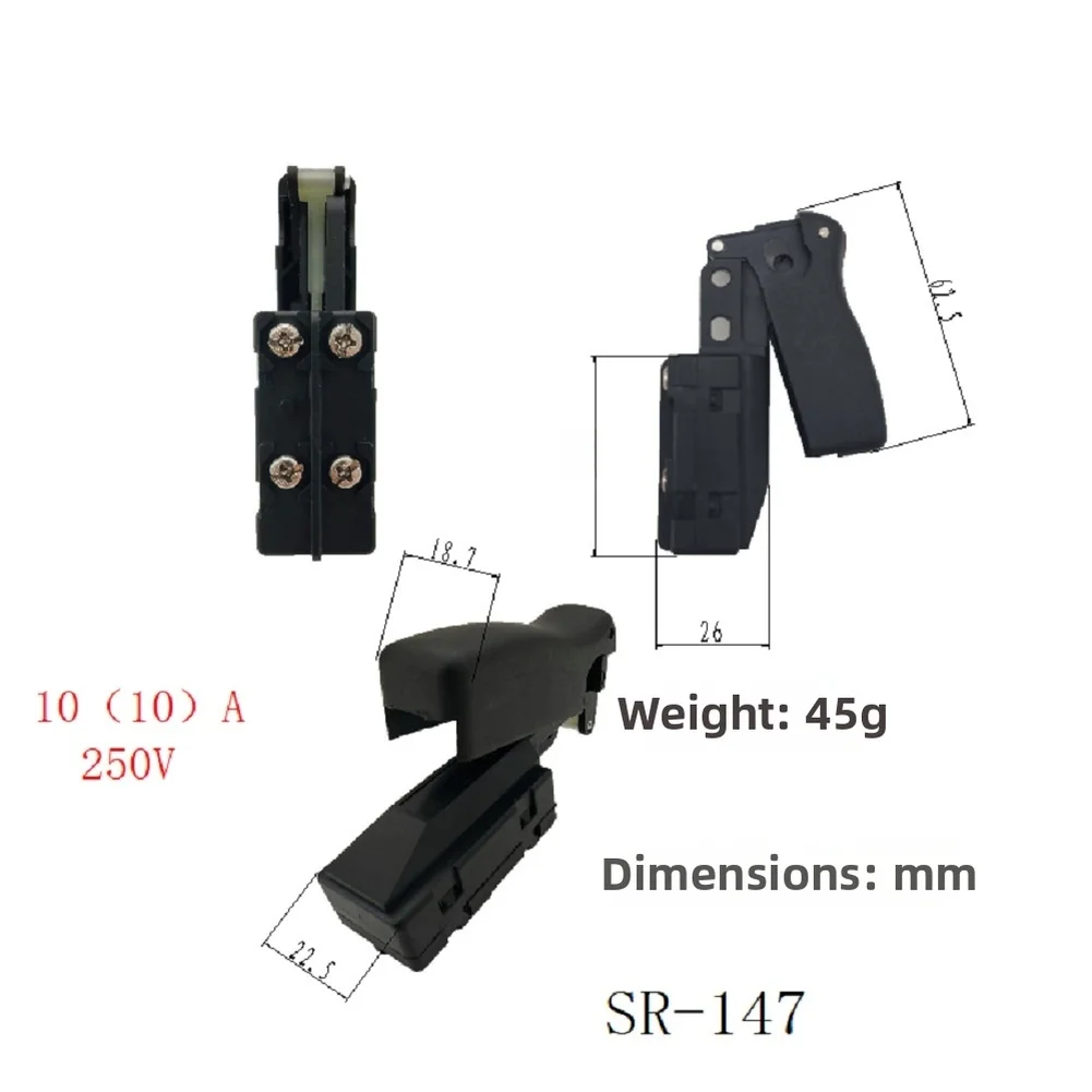 DW872 DW708 Compatible Switch Replacement for Miter Saws 10A 250V Plastic Casing Precise Dimensional for Match OEM Style
