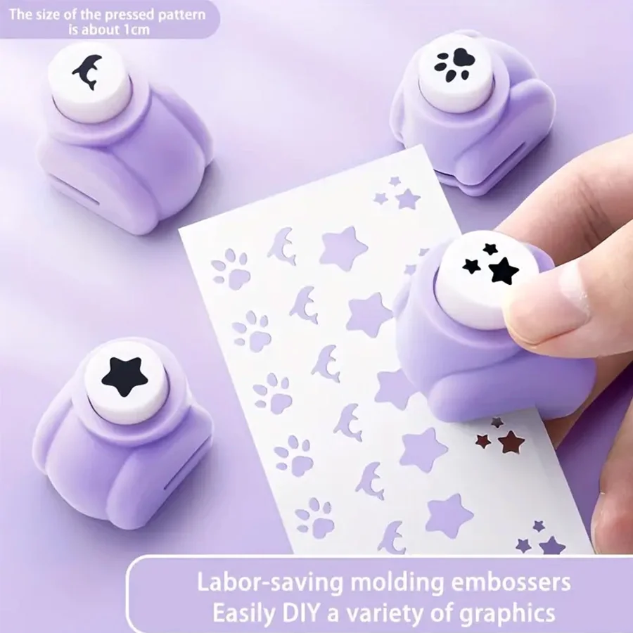 

1pc Paper Puncher Embosser DIY Handmade Color Paper Punch Hand Account Book Card Paper Small Hole Punch Embosser