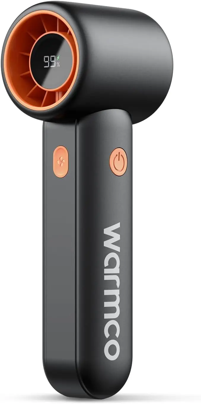 

5000mAh Portable Handheld Fan, 15000 RPM High Speed, 5 Speeds, LED Display, USB-C Rechargeable for Travel Outdoor