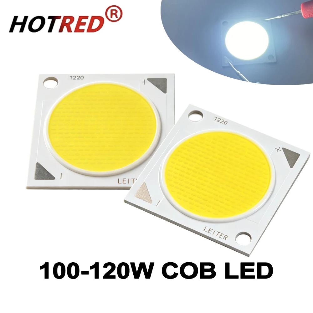 100W 120W LED COB CRI≥80 High Lumen 14400lm Chip Diode Bridgelux Chip 28*28mm DC36V Cold White 6500K Spotlight Downlight Source