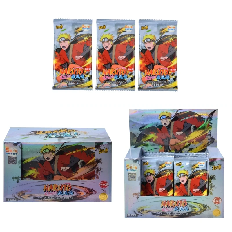 KAYOU Naruto Cards Original Box Children\'s Gifts Anime Character Battle Game Toy Classic Collection Commemoration Ninja Realm