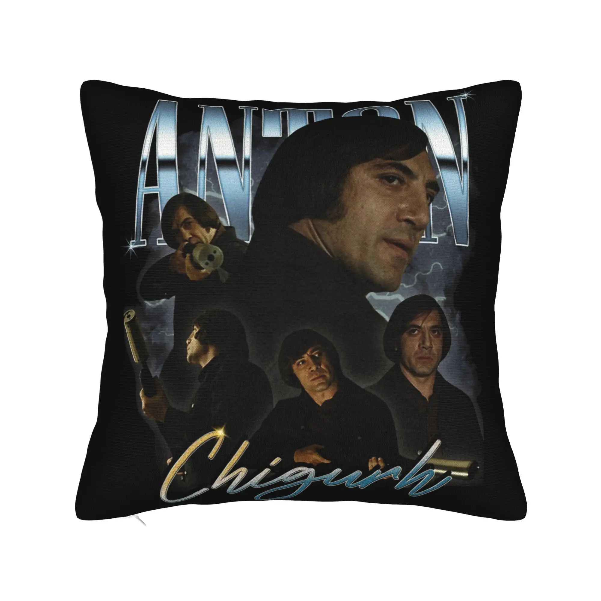 Anton Chigurh No Country for Old Men Pillowcase Printed Cushion Cover Decorations  Throw Pillow Case Cover Chair Square 45*45cm