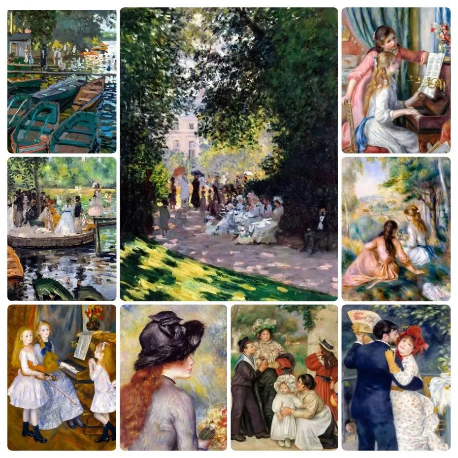 

DIY Jigsaw Puzzles for Adults Auguste Renoir and Claude Monet Portrait Focus Enhancement Therapy Office Decor Retirement Gift