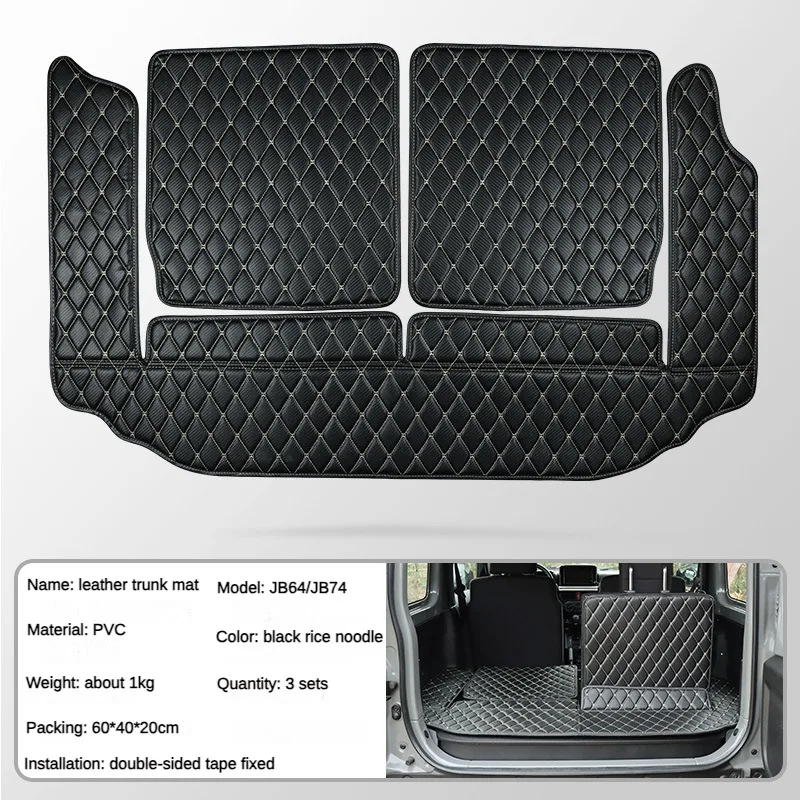 Imagen 7: Alfombrilla de equipaje para Jimny 2019-2024 JB64 JB74, forro de carga, bandeja de maletero trasero, alfombrilla de suelo para Suzuki Jimny