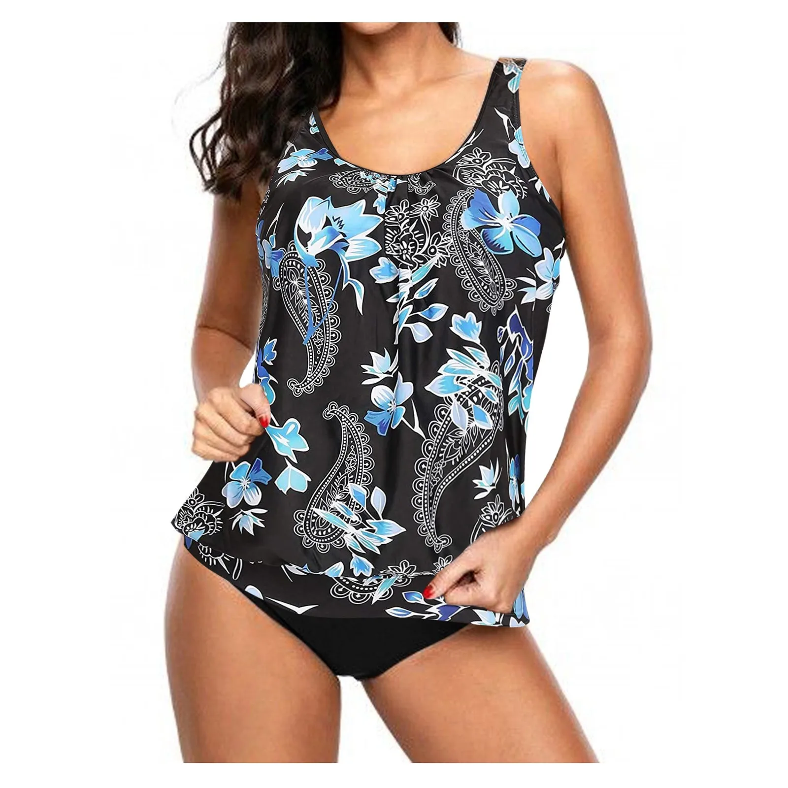 Gradient Tankini Swimsuits Women 2025 Clothes Sexy Swimwear Female Vintage Sport Two Piece Swimming Suit Maillot De Bain XXL