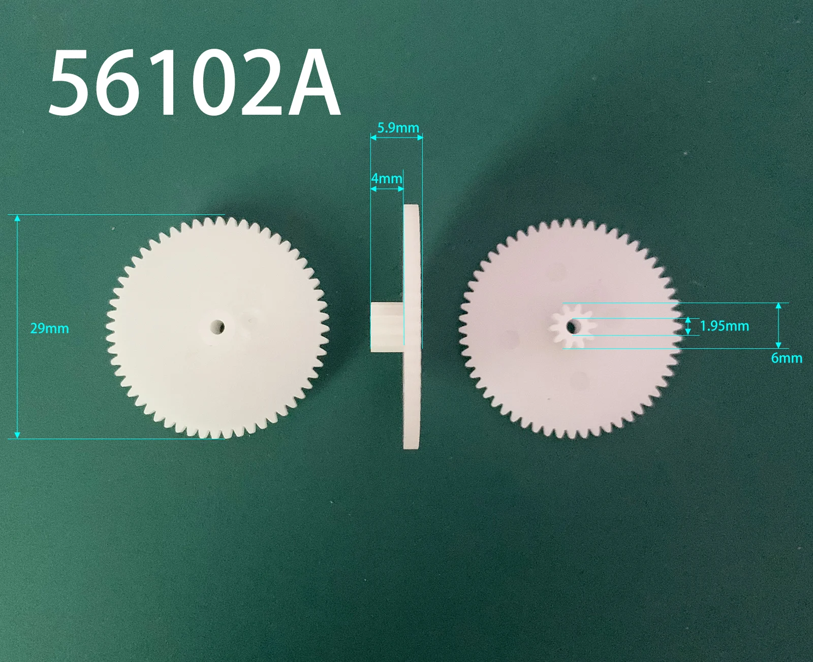 56102A 54102.5A .5M Gear Diameter 29mm 54/56 Teeth Double-layer Plastic Gear Transmission Small Parts Toy Model Accessories