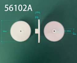 56102A 54102.5A .5M Gear Diameter 29mm 54/56 Teeth Double-layer Plastic Gear Transmission Small Parts Toy Model Accessories