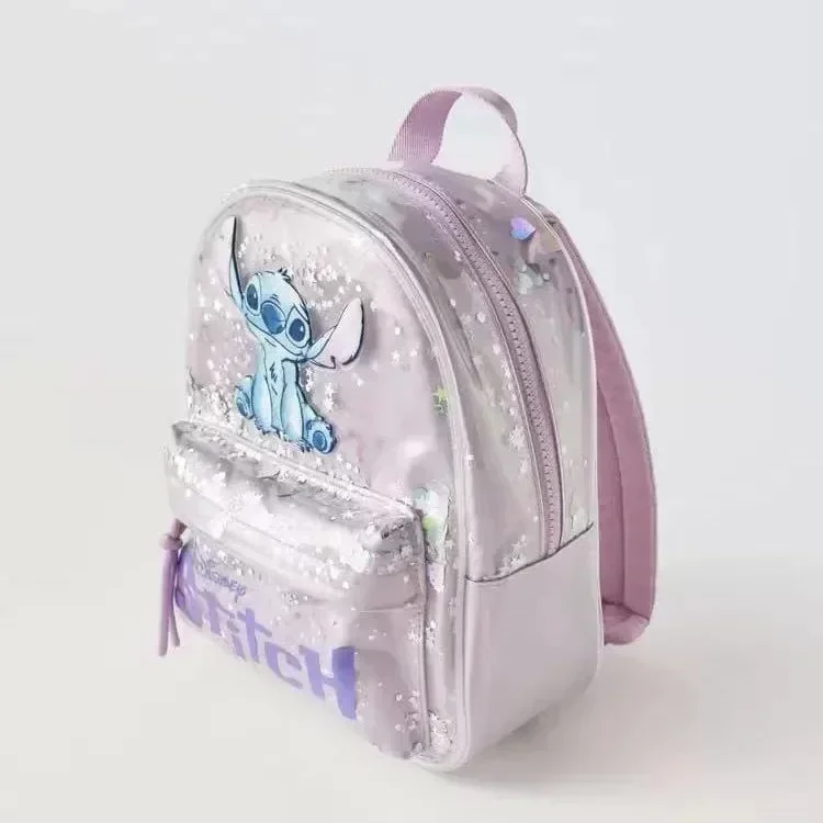 Disney 2025 New Stitch Cartoon Sequin Trendy Fashion Boys and Girls Backpack Multifunctional Kindergarten School Bag image 6