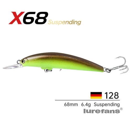 Imagen 2 del producto 2025 nuevo Lurefans X68 pececillo suspendido impulso magnético Wobblers de fundición larga 68mm 6,4g señuelo de pesca cebo duro para Lucio