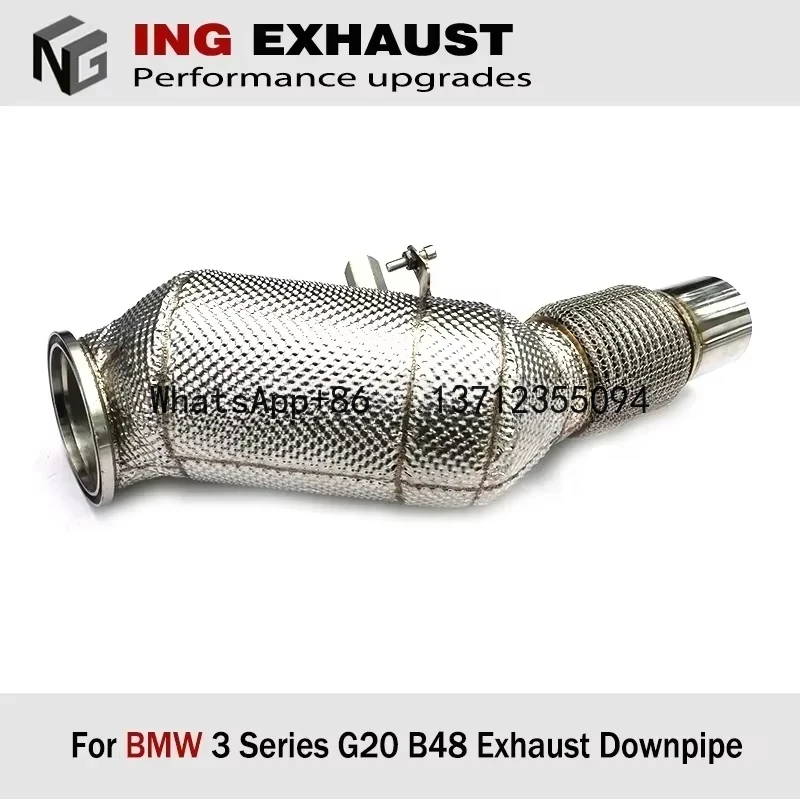 ING exhaust auto percarmance parts baoma3 Series 2018+ G20 B48 320i 325i 328i 330I 2.0T stainless steel With catalytic Downpipe