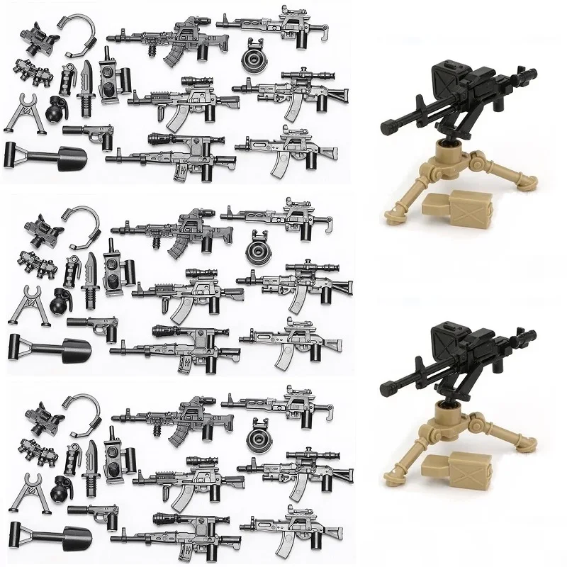 MOC Military Weapons Pack WW2 Army Gun Accessories SWAT Police Soldier Brick Mini Action Figures Building Block Juguetes Toys