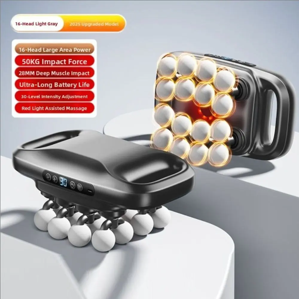 High-Frequency Vibration 16-Head Massager 30 Intensity Levels Multifunctional Usage Waist Massager Ultra-Quiet Operation