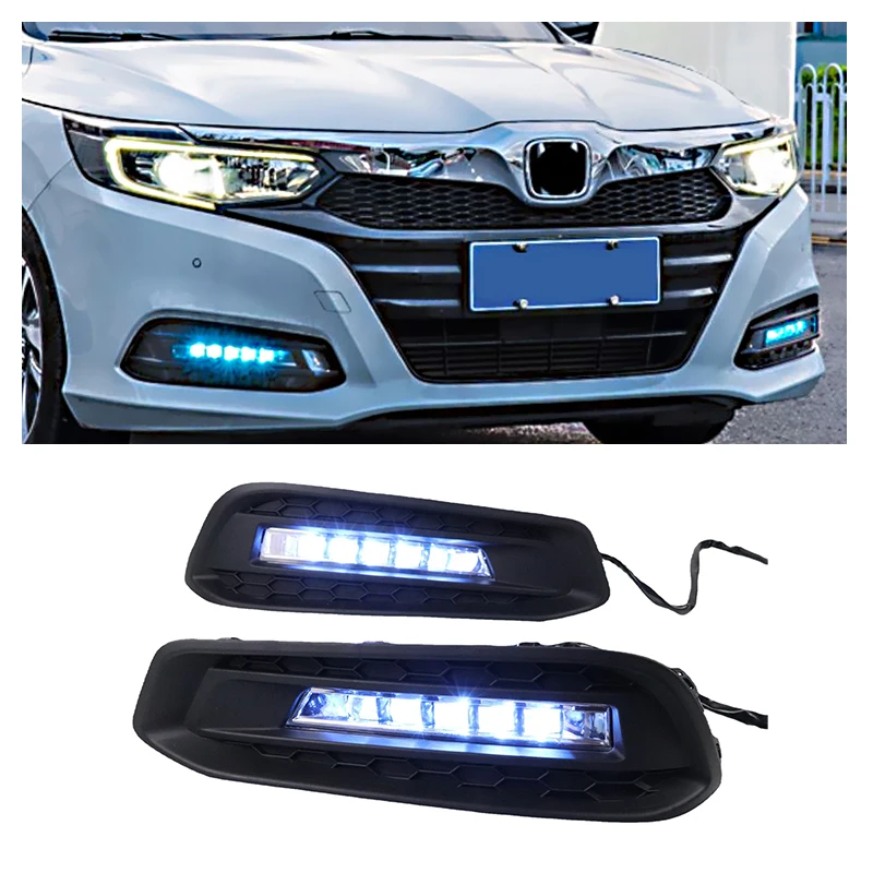 

Gobison 3 Colors Daytime Running Light With Turn Yellow Signal Driving Lamp For Honda CRIDER 2016-2019 Fog Light