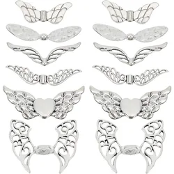 1 Box 36Pcs 6 Style Wing Bead Angel Wing Charms Bulk Guardian Angel Wings Fairy Beads Lucky Tibet Style Alloy Wing Cha