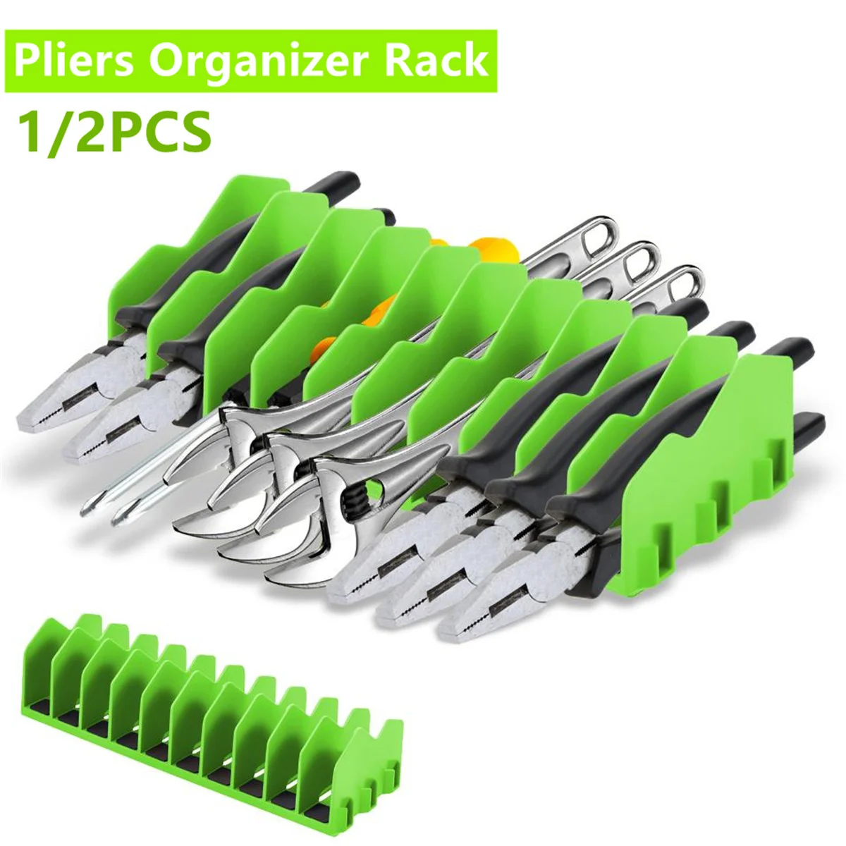 1/2Pcs Plier Organizer Rack 10-Slot Tool Organizer with Non-Slip Rubber Base Tool Drawer Toolbox Storage Workshop Accessory