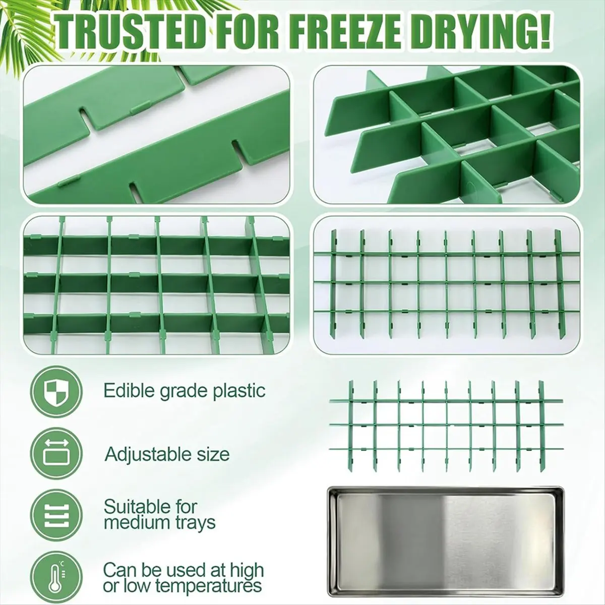 N14R Top 5 Pcs Freeze Dryer Tray Dividers Medium, for Freeze Dryer, Candy Tray Dividers Accessories
