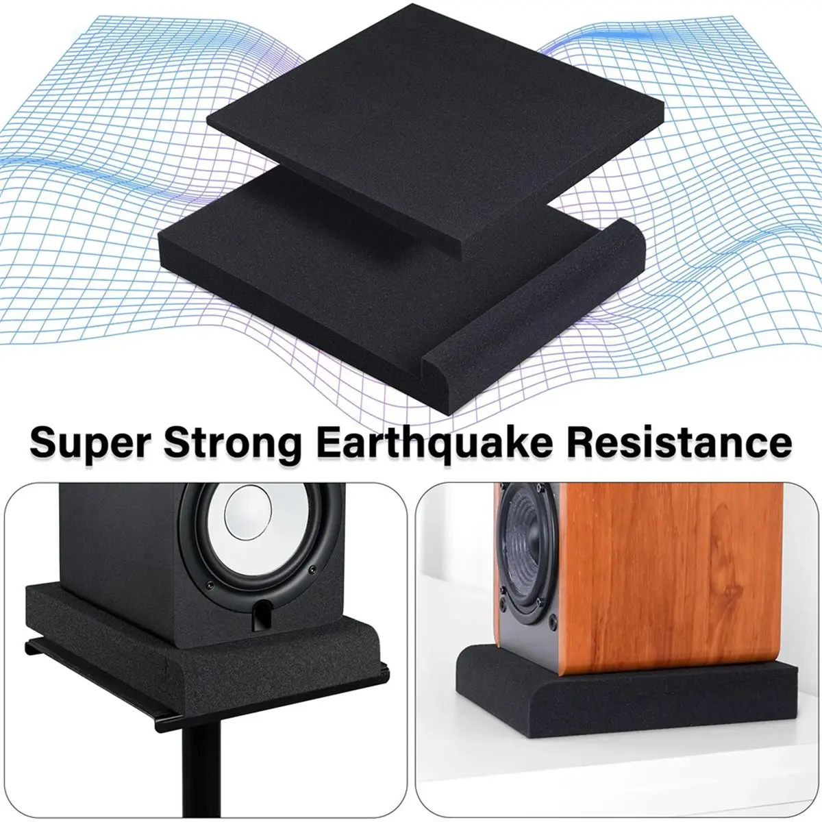 T35C Speaker Foam Sponge Pads Ultra-Strong Shockproof and Noise-Reducing High Density Audio Bottom Foam Pads(16cmx22cm)