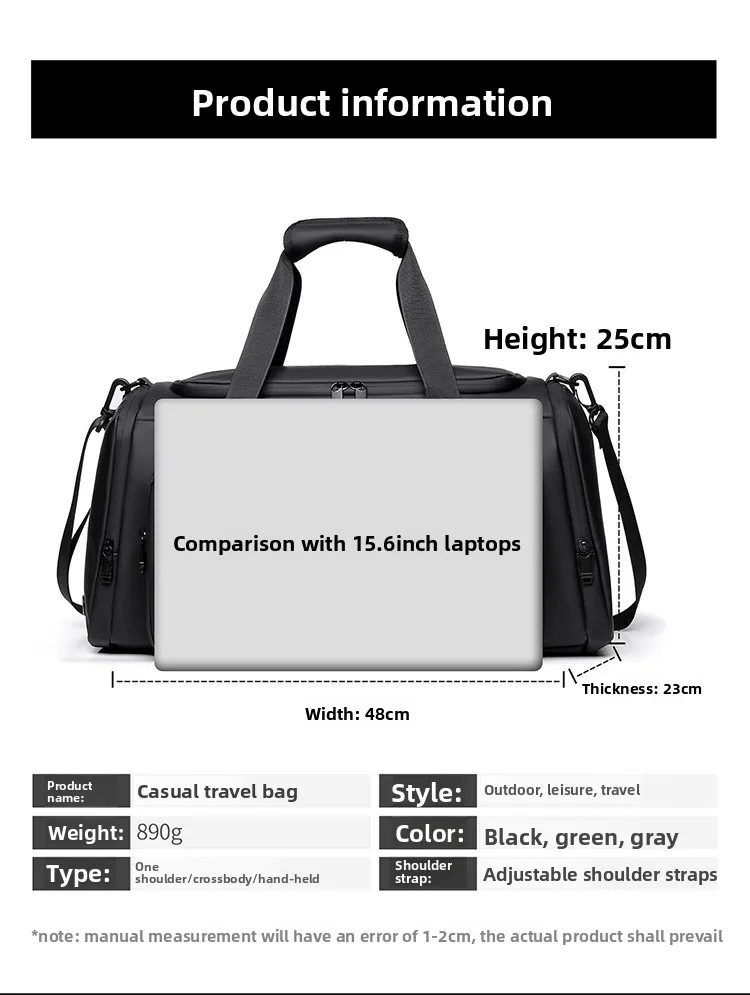 New Travel Bags: Fashionable Water-resistant Handbag, Portable Large-capacity Travel Bag, Multi-functional Outdoor Crossbody Bag