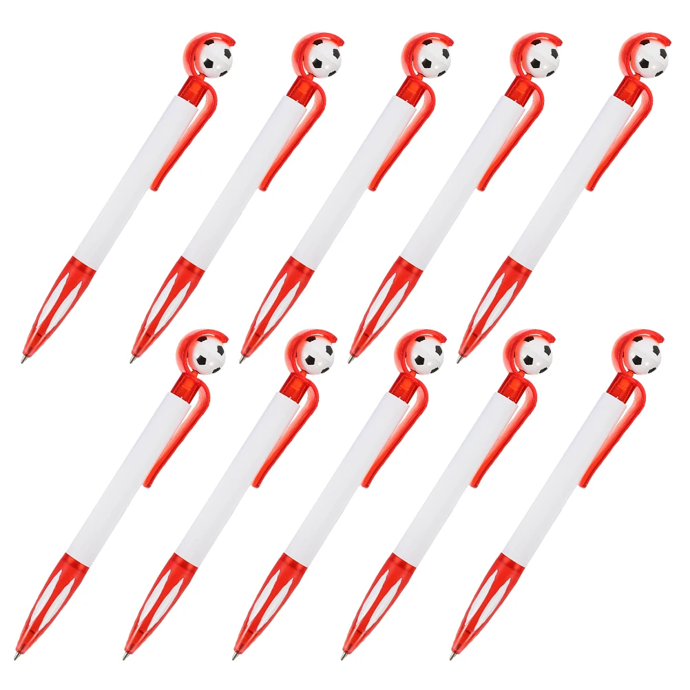 

10pcs Pens Soccer Shape Writing Stationery Retractable Pen Office Supplies Student Office Writing Pens Party Favors