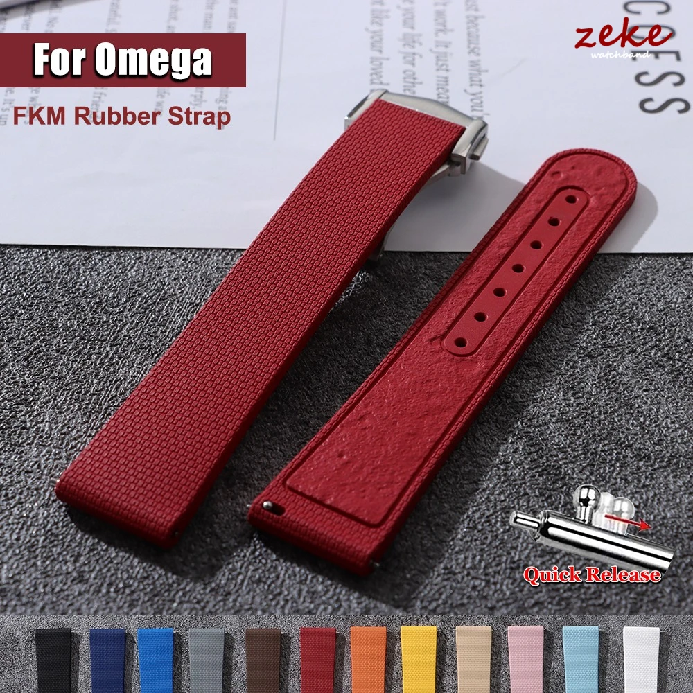 Fkm Rubber Dive Watch Strap 20Mm - 20-mm-Uhrenarmband aus FKM-Gummi für Omega Seamaster