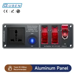 Car Charger Multi-Functions Aluminum Panel Inverter AC110V 220V Dual Port USB QC3.0 12V 24V for RV Yacht Travel Trailers