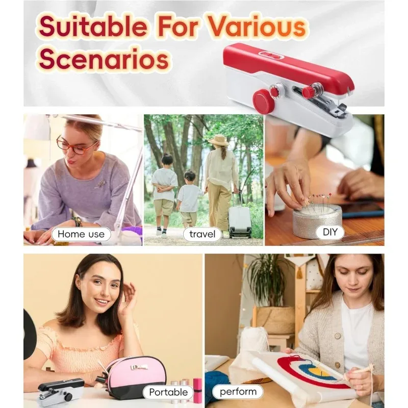 ماكينة خياطة يدوية جديدة 2025، مجهزة بمجموعة الخياطة وآلة الخياطة، مناسبة للمبتدئين، مناسبة جدًا للمنزل U #3