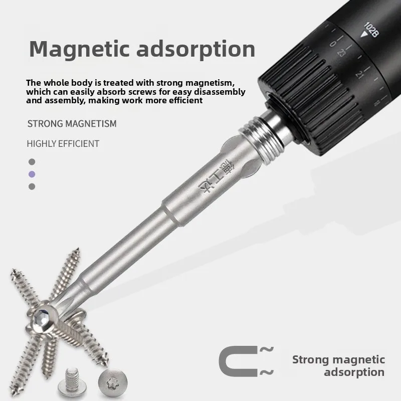 High Hardness S2 Steel Magnetic Anti Slip 4mm Torx Screwdriver Bits Star Shaped Driver Heads for Professional Tool Parts