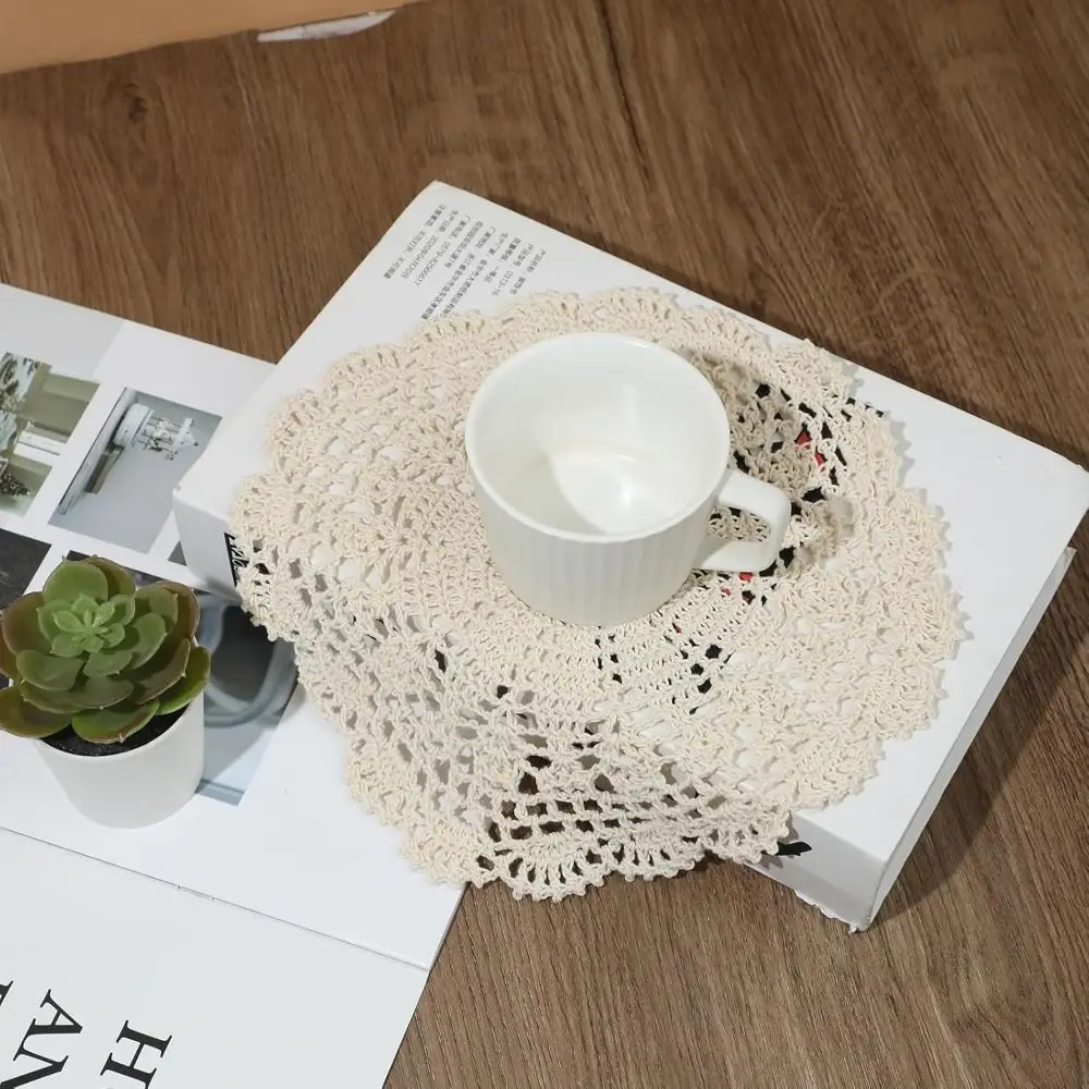 New Vintage Crocheted Doilies Shabby Chic Round Crochet Placemet Handmade Wedding Event Decor